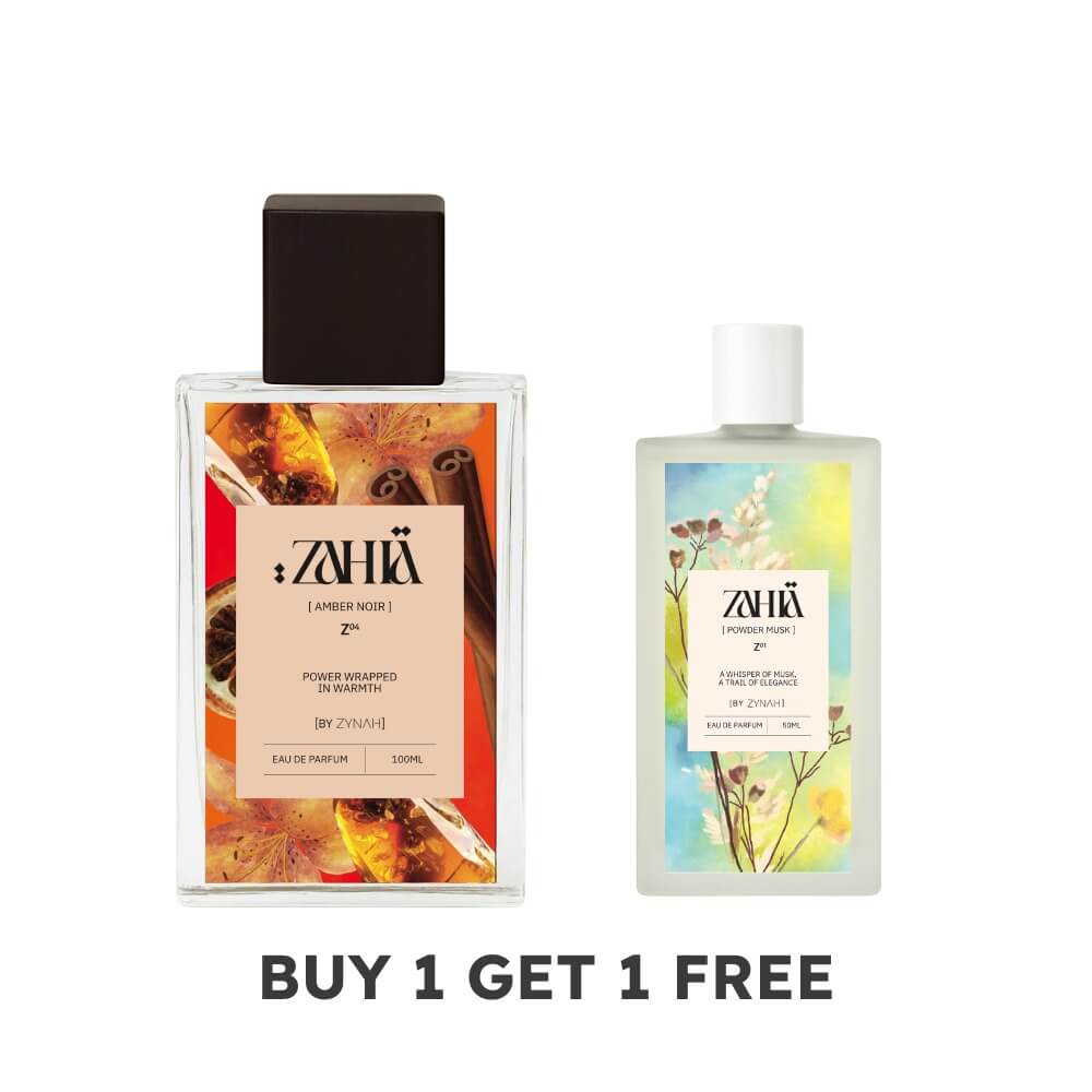 Buy 1 Get 1: Amber Noir (100ml) + Powder Musk (50ml) - Zahia