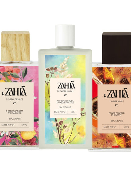 Zahia Floral Desire + Powder Musk + Amber Noir Perfumes (50ml)