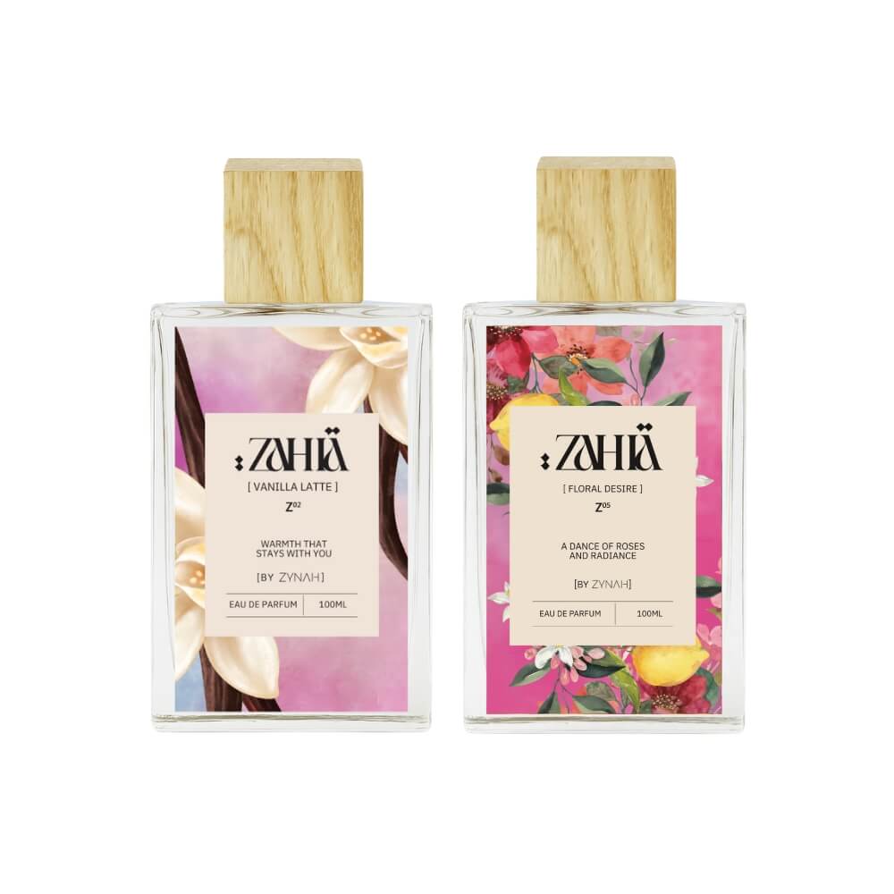 Shop Zahia's Vanilla Latte + Floral Desire Perfumes (50ml)