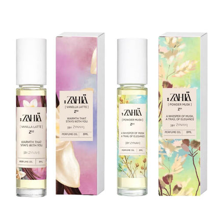 Zahia Perfume Oils Bundle (Powder Musk & Vanilla Latte) on ZYNAH