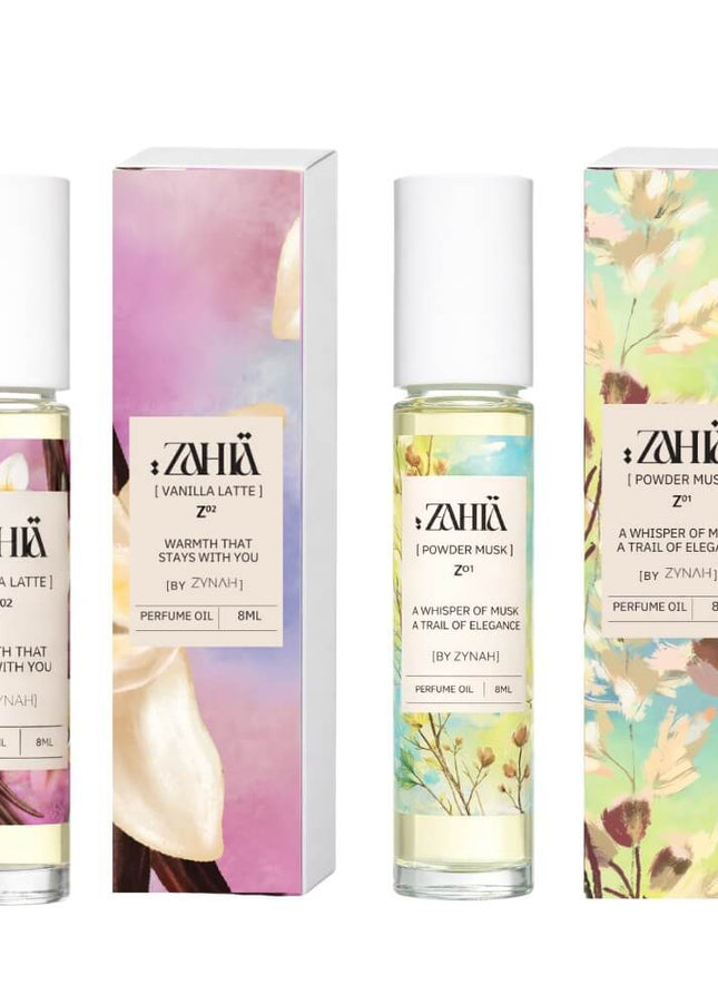 Zahia Perfume Oils Bundle (Powder Musk & Vanilla Latte) on ZYNAH