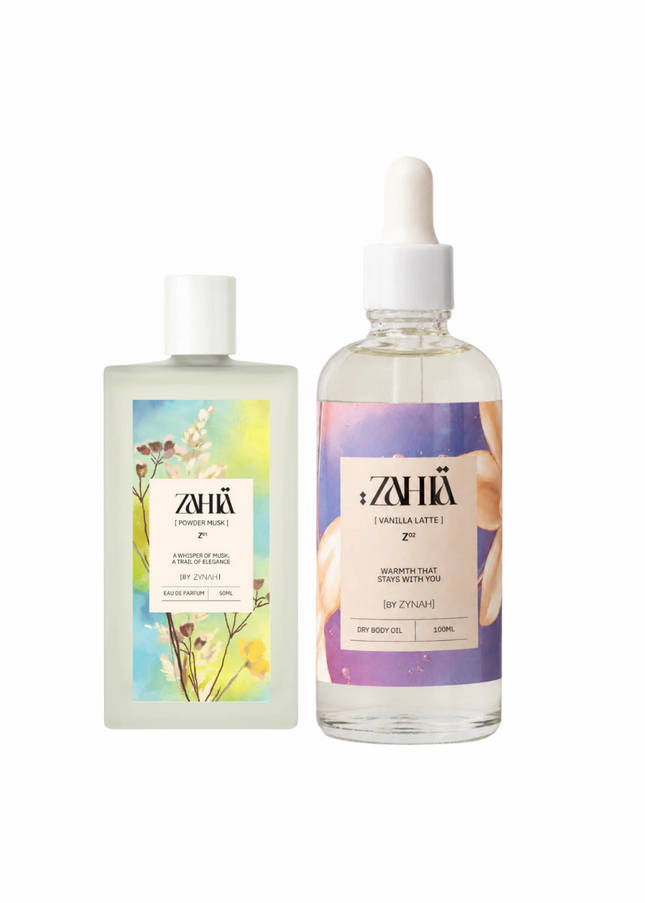 Zahia Powder Musk Perfume + Dry Body Oil Vanilla Latte on ZAHIA