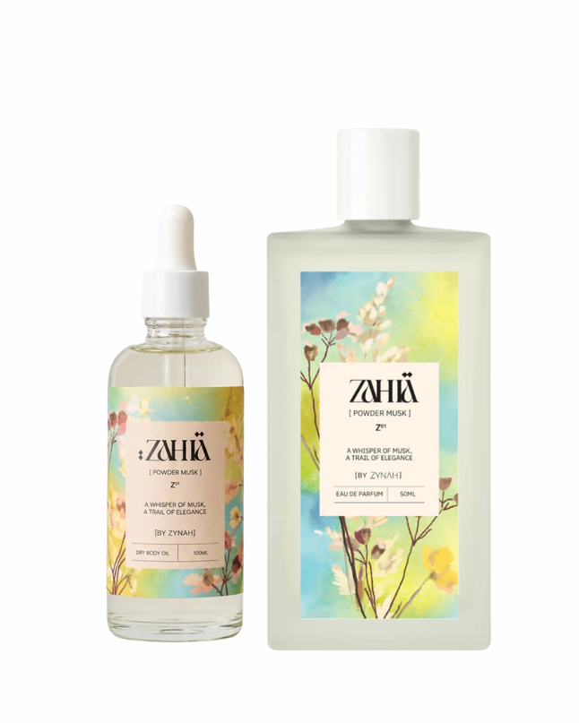 Zahia Powder Musk ( Perfume 50ml + Dry Oil 100ml ) on ZAHIA